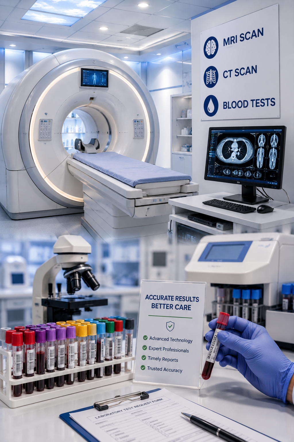 MRI, CT Scan & Blood Tests